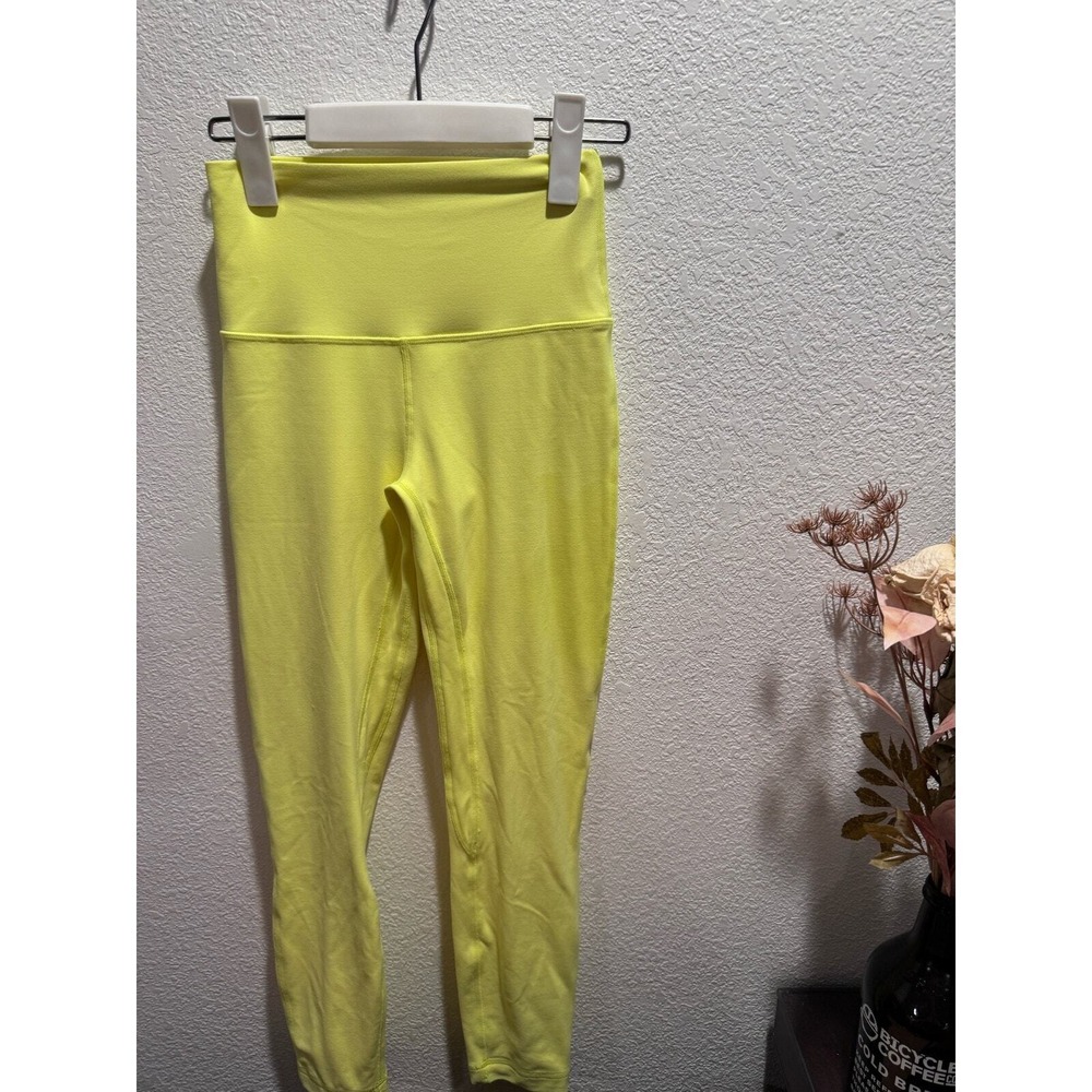 Lululemon Align High-Rise Pant 25" Bright Lemon Yellow Size 4 Buttery Soft‎